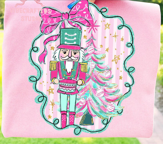 Pink and green nutcracker tee