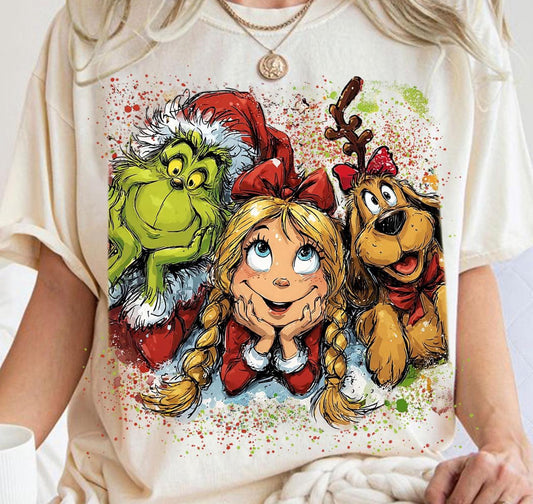 retro grinch Christmas tee