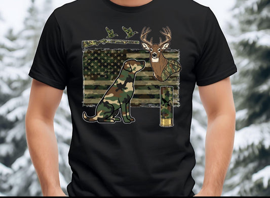 Camo hunter collage tee