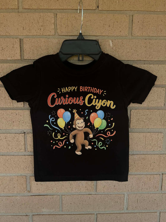 Happy Birthday curious custom name tee