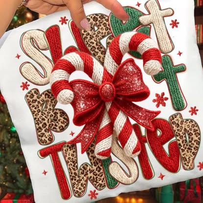 sweet but twisted faux yarn candy cane tee