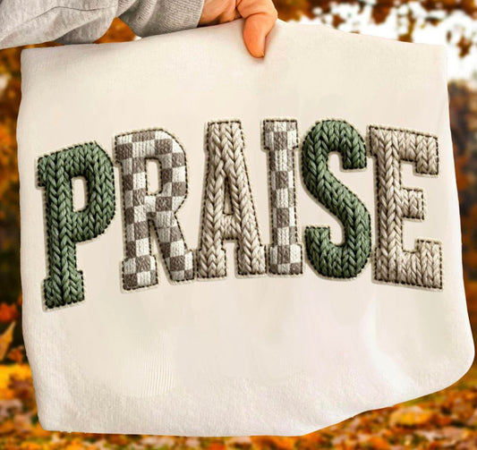 Praise faux yarn tee
