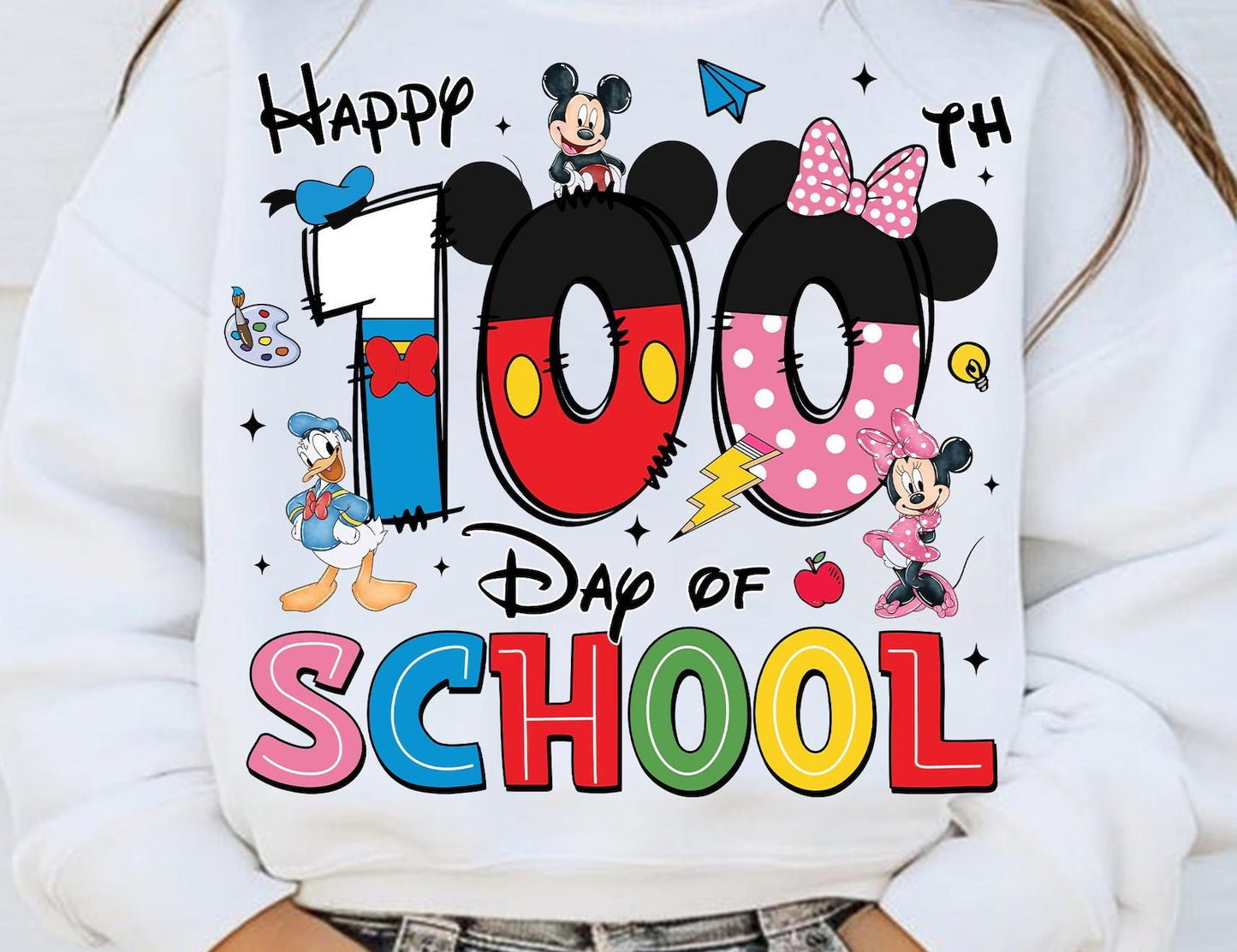 Happy 100th day of school mouse tee