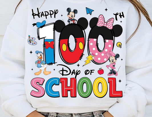 Happy 100th day of school mouse tee