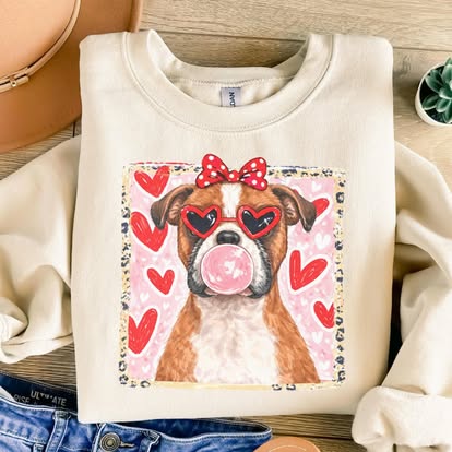 Valentine boxer tee