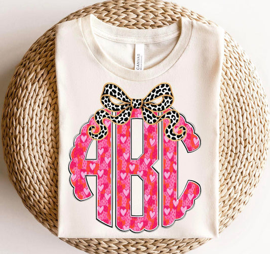 Custom Valentine initial tees