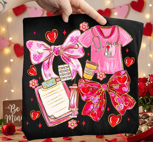 Valentines nurse collage tee
