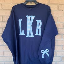 Blue plaid initial sweatshirt