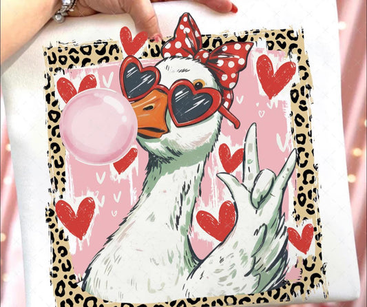 Leopard valentine goose tee