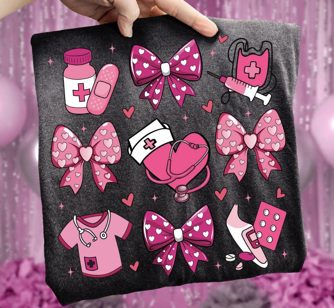 9 image valentines nurse tee