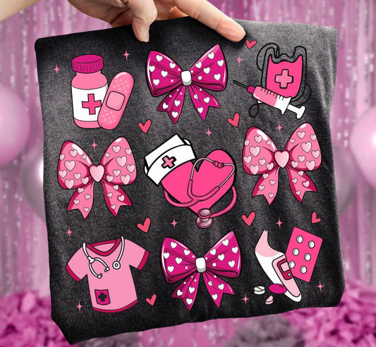 9 image valentines nurse tee