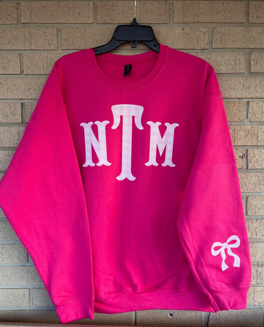 Pink Plaid initials sweatshirts
