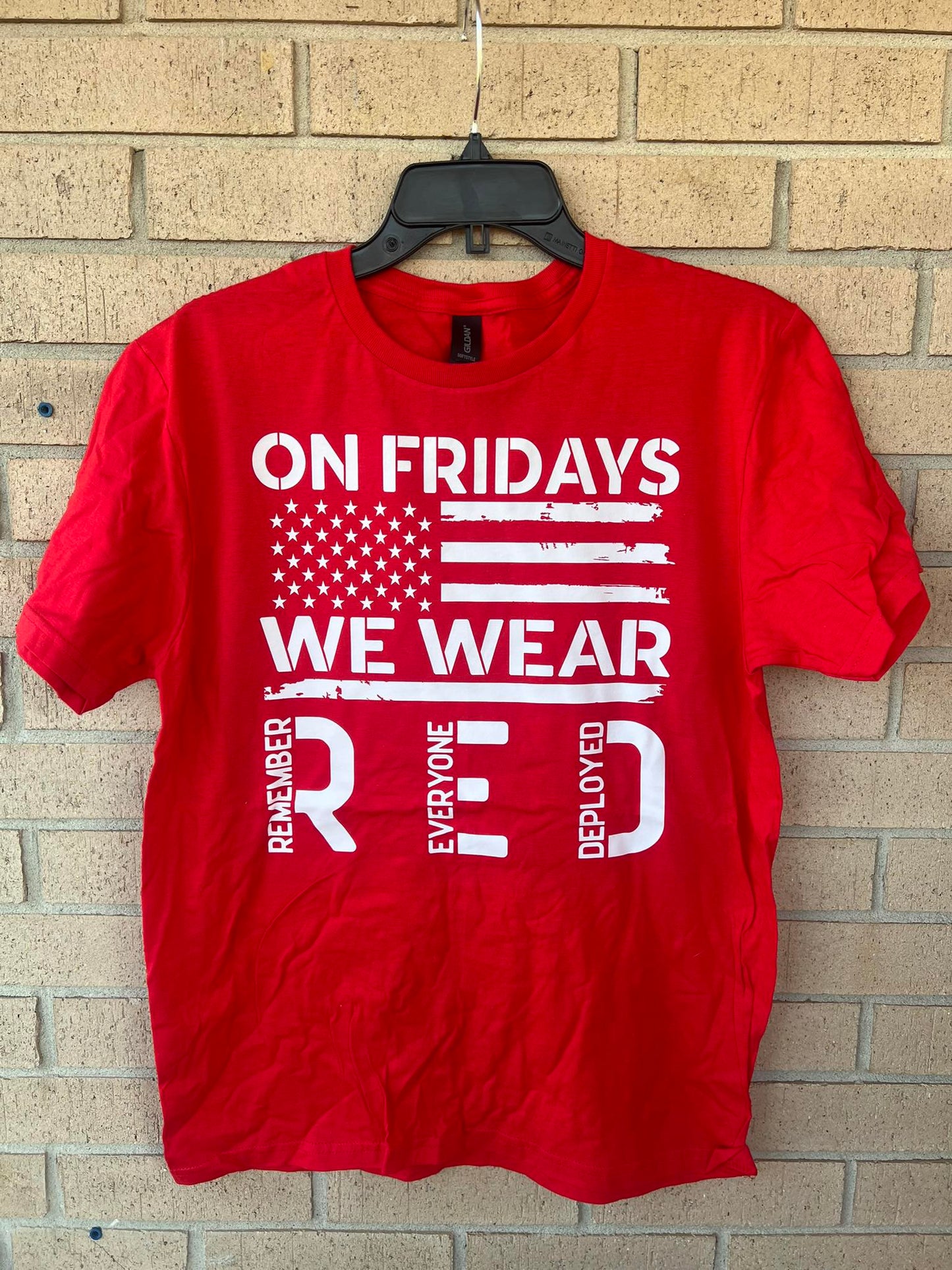 On Fridays we wear red Remember everyone deployed tee