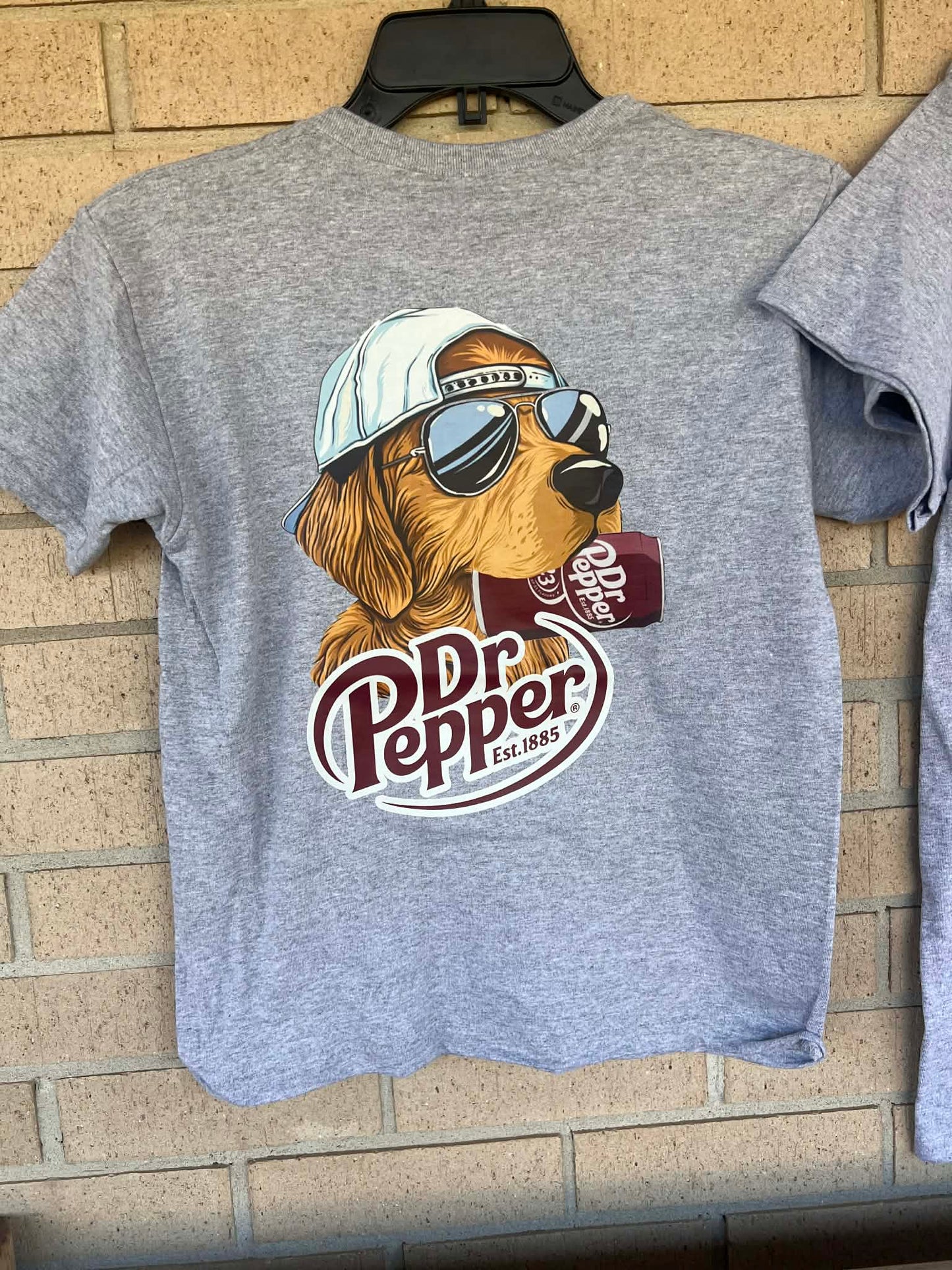 Dr pepper golden retriever with backwards hat tee