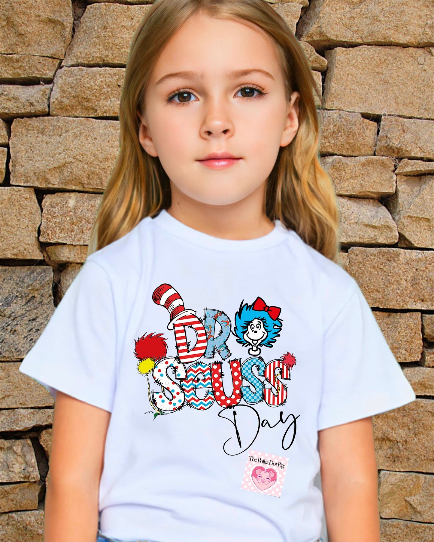 Dr. Seuss day with girl thing tee