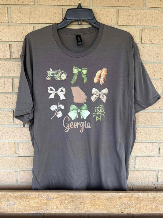 Georgia 9 image with bows tee