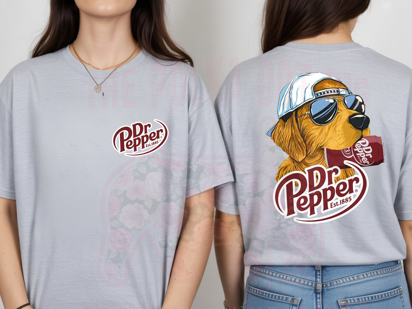 Dr pepper golden retriever with backwards hat tee