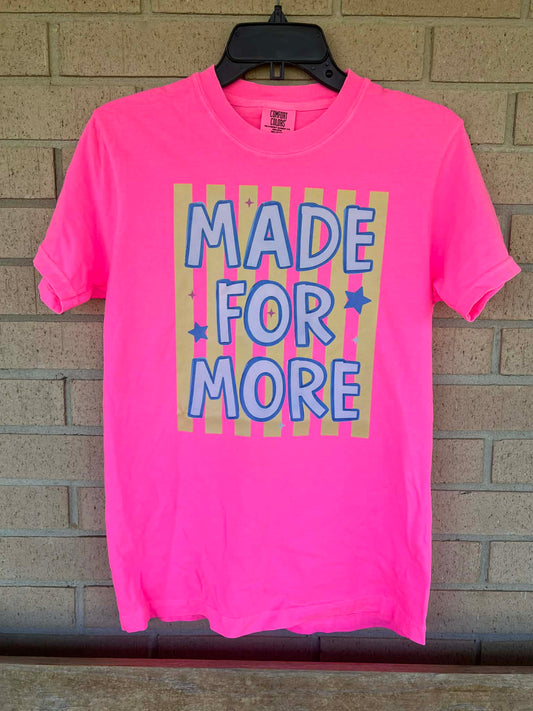 Made for more stripped background tee