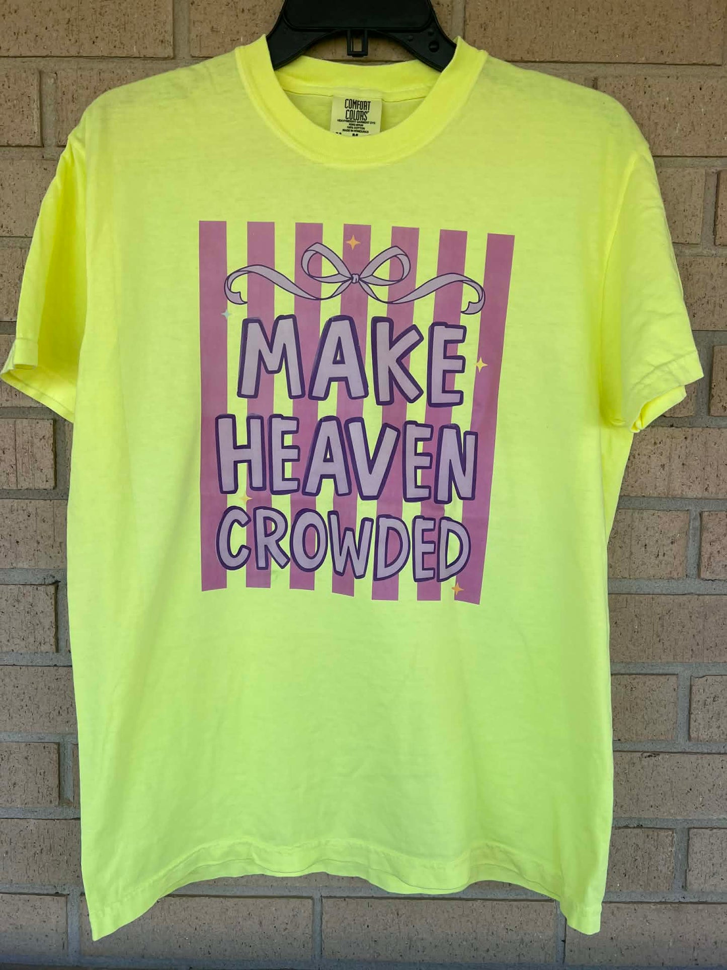 make heaven crowded stripped background tee
