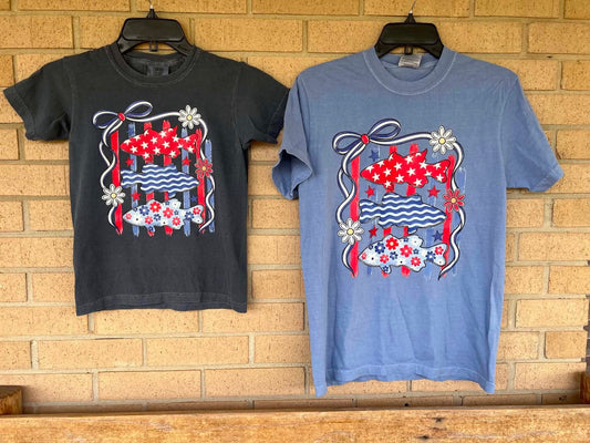 Patriotic fish tee