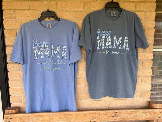 Boy mama tees with names
