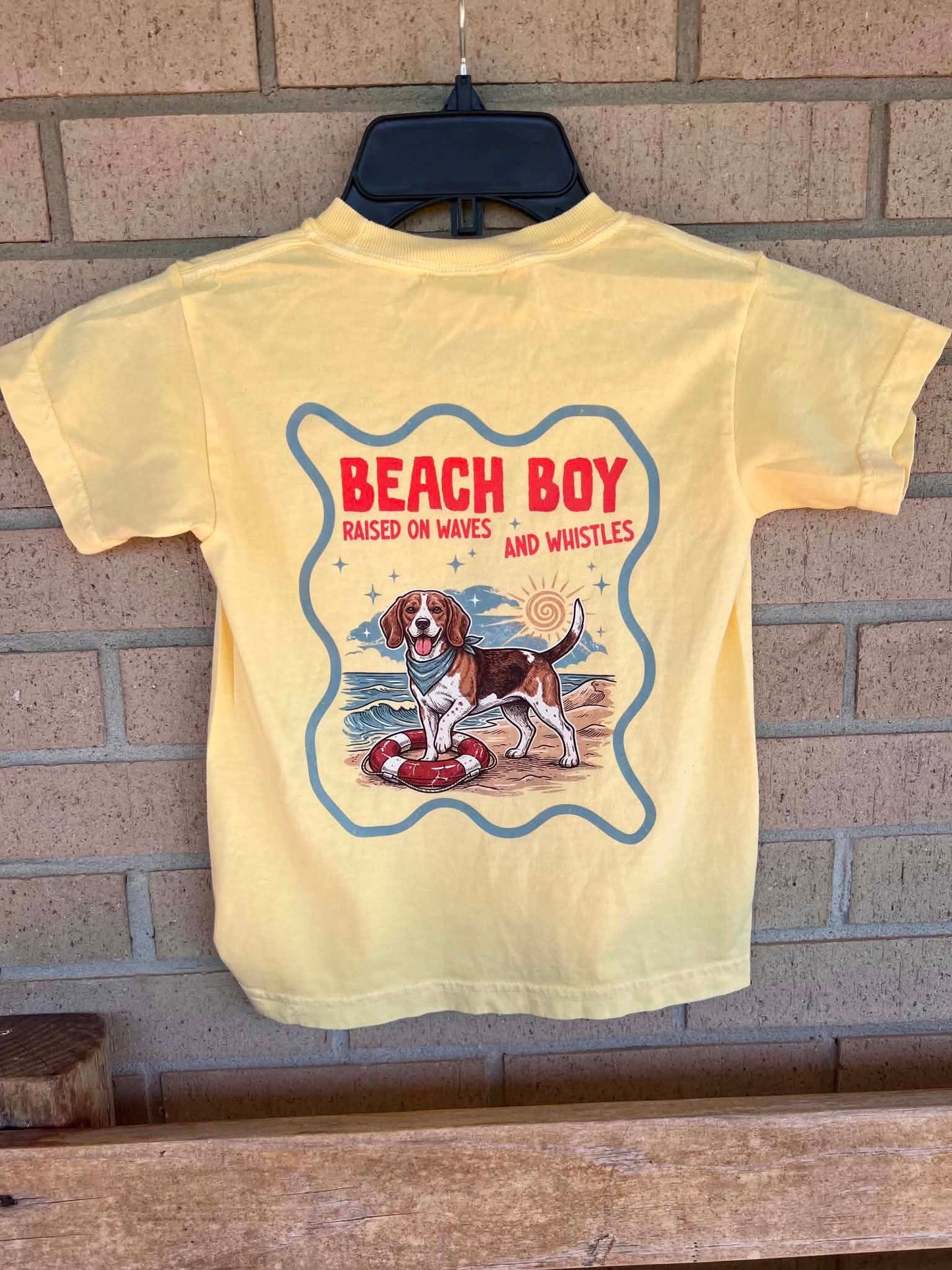 Off to the sea, beach boys raised on waves tee
