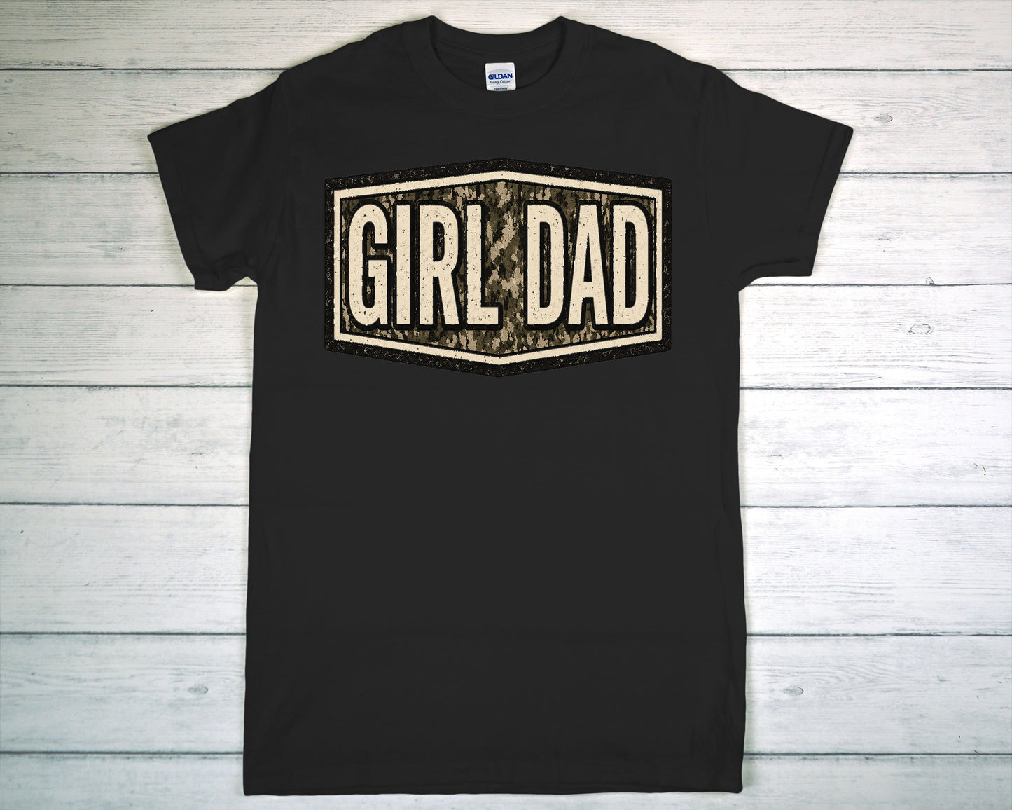 Girl dad camo background tee