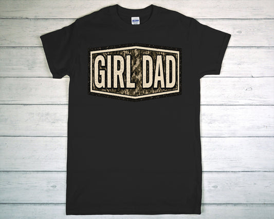 Girl dad camo background tee