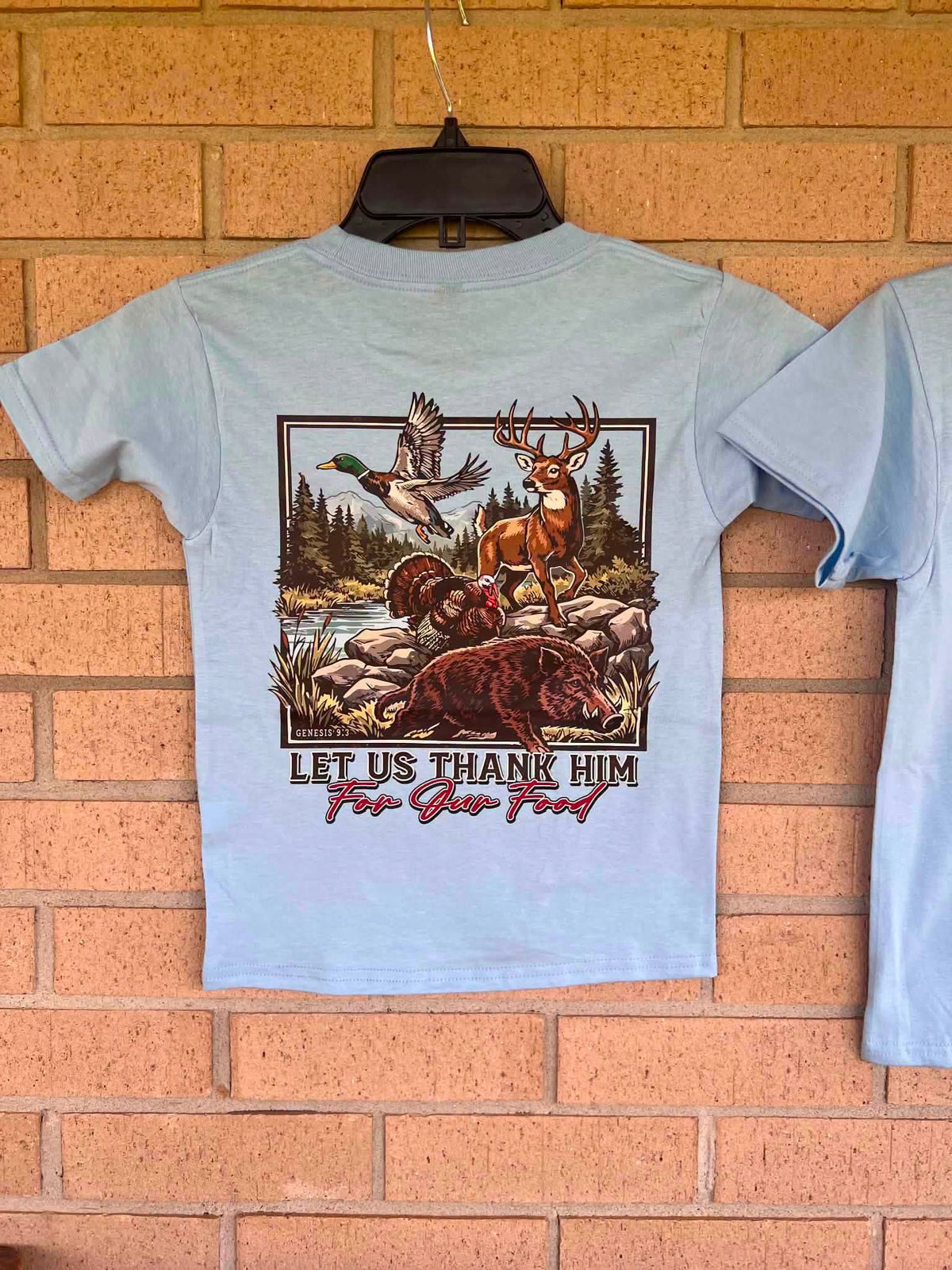 Let us thank him for our food tee