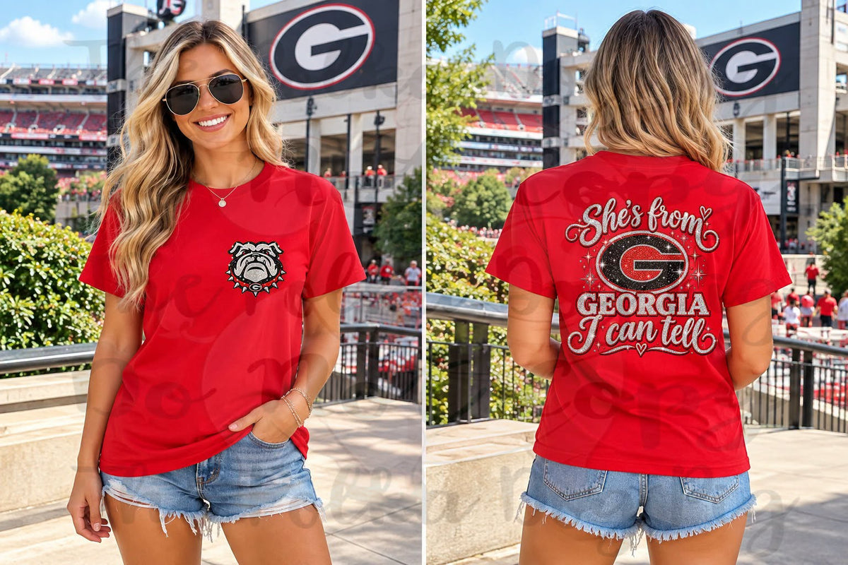 Faux glittery She's from Georgia tee