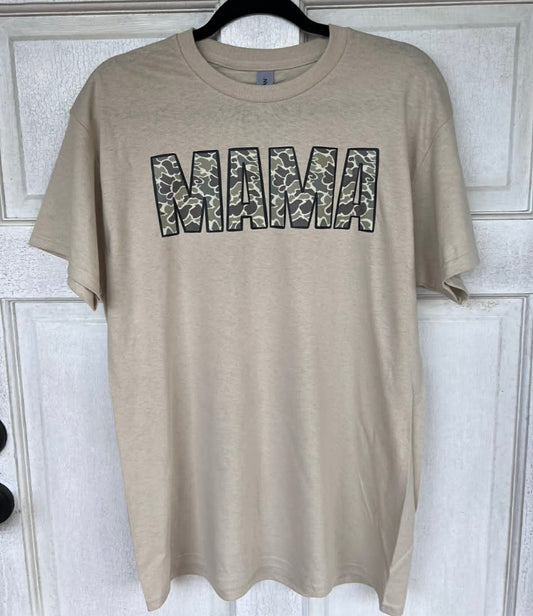 old school camo mama tee
