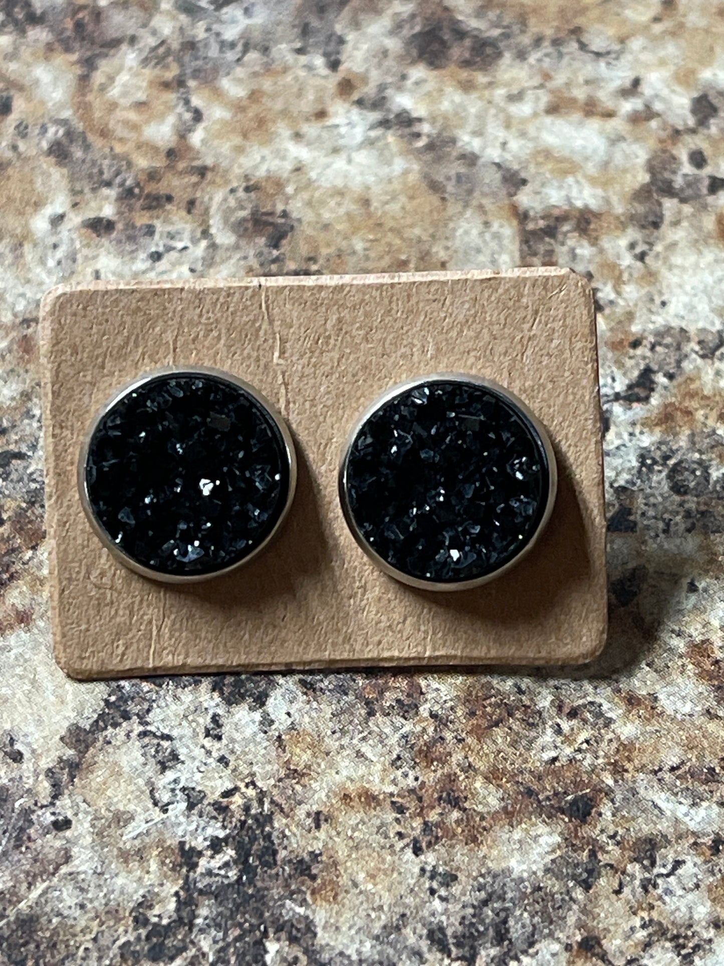 Black stud earrings