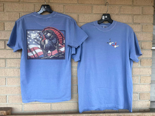 American Turkey, Patriotic Wild Turkey, USA Flag Turkey, Hunting Season T-Shirt