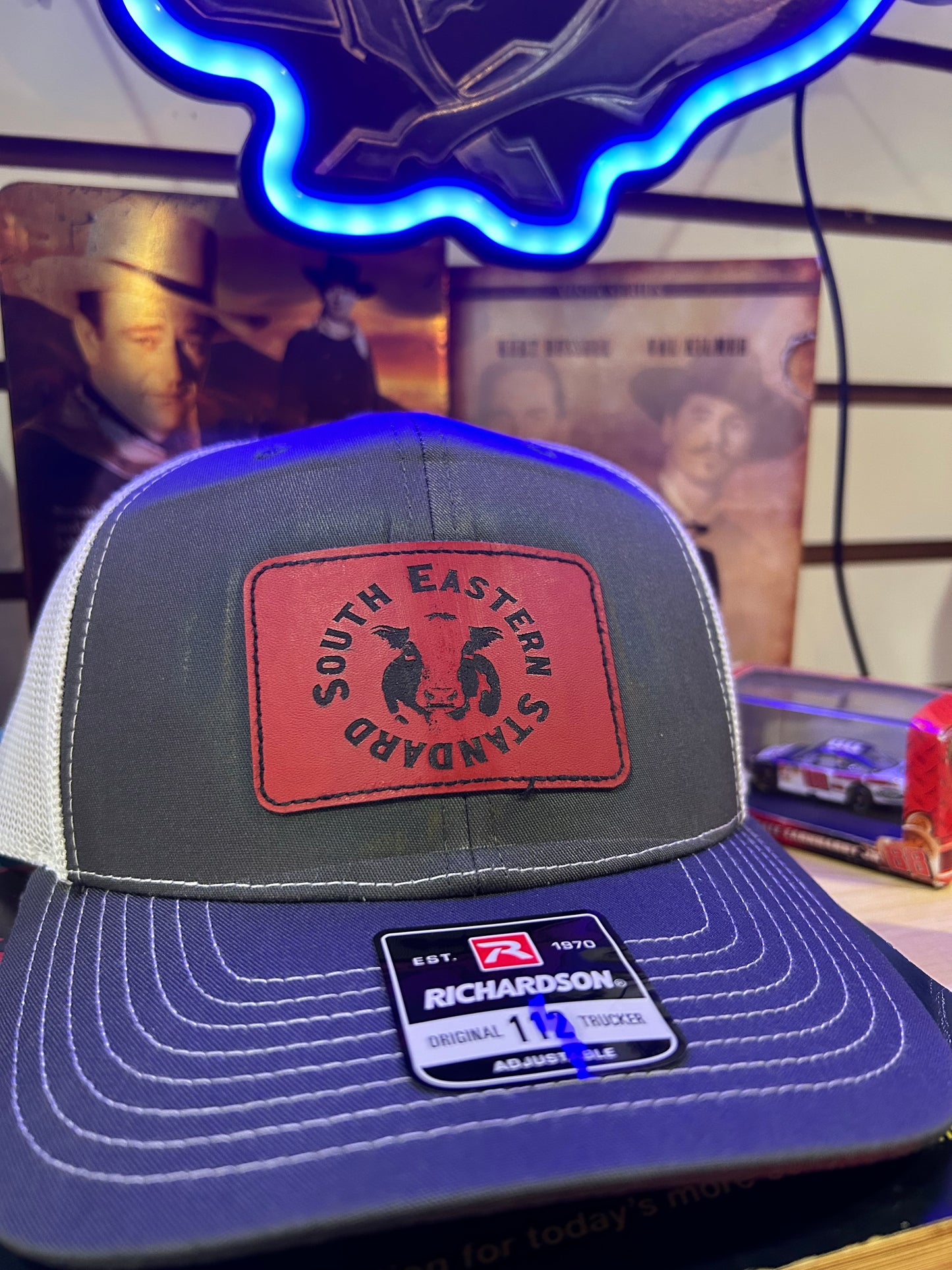 Leather patch hats