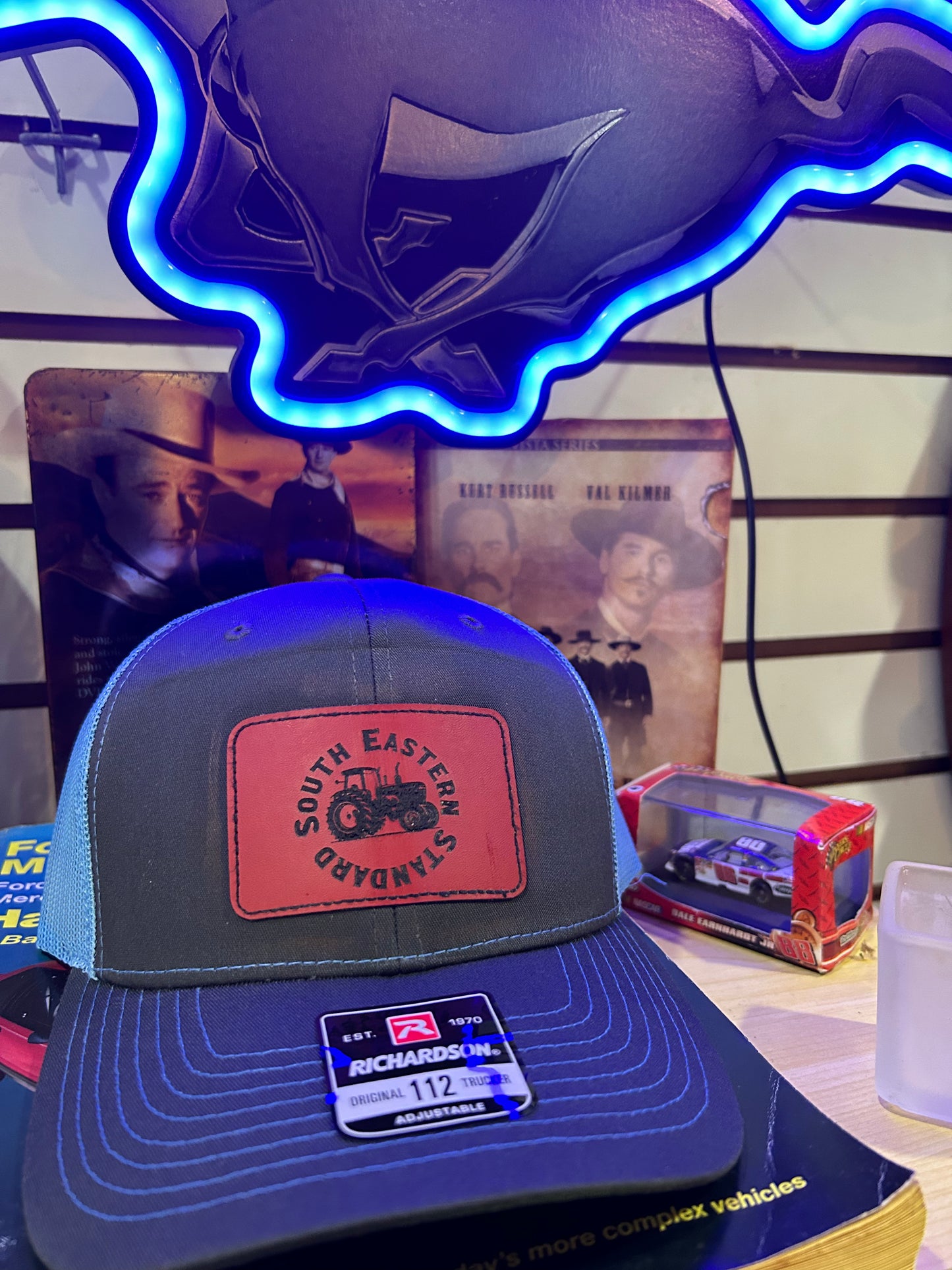 Leather patch hats