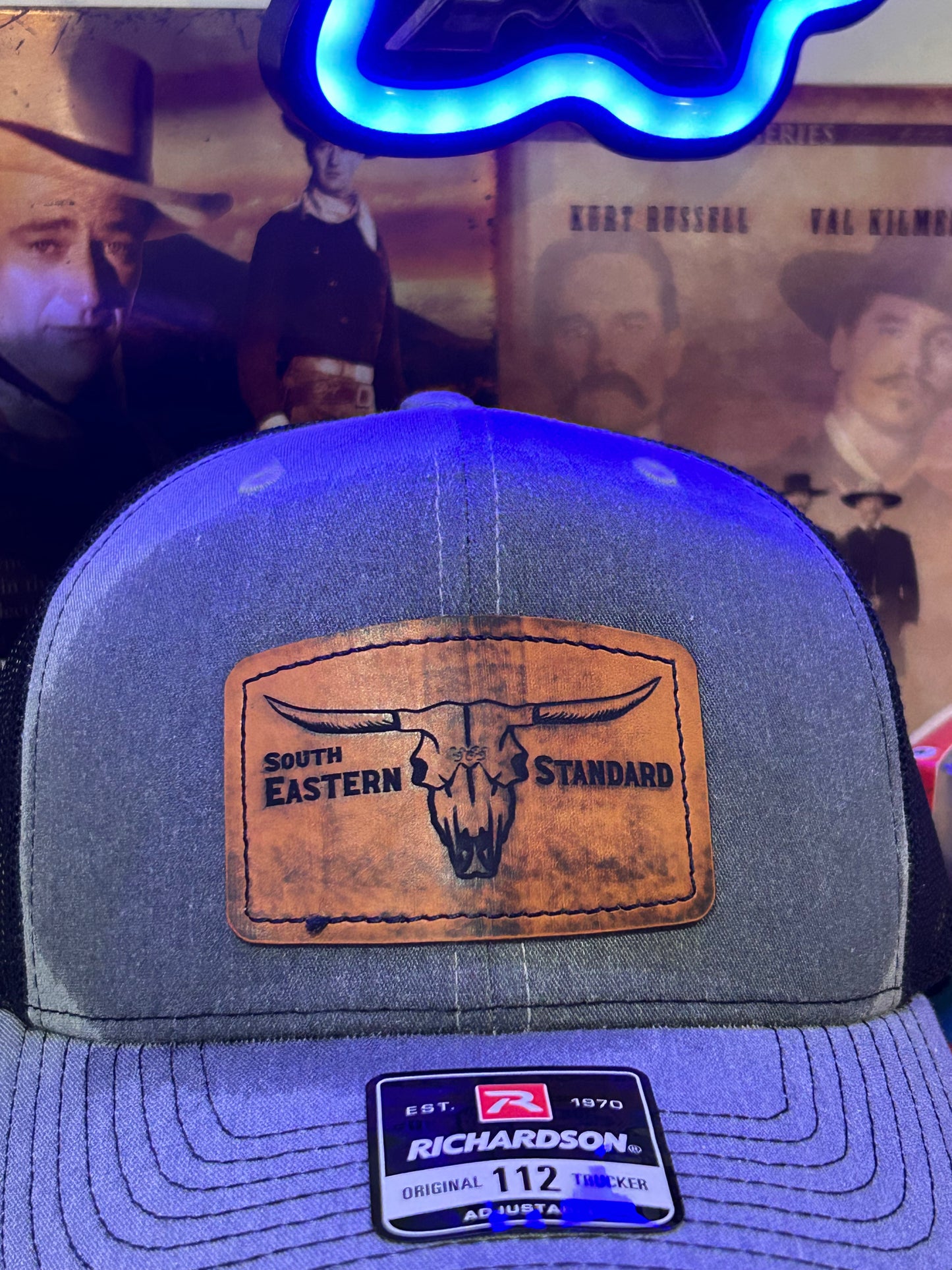 Leather patch hats