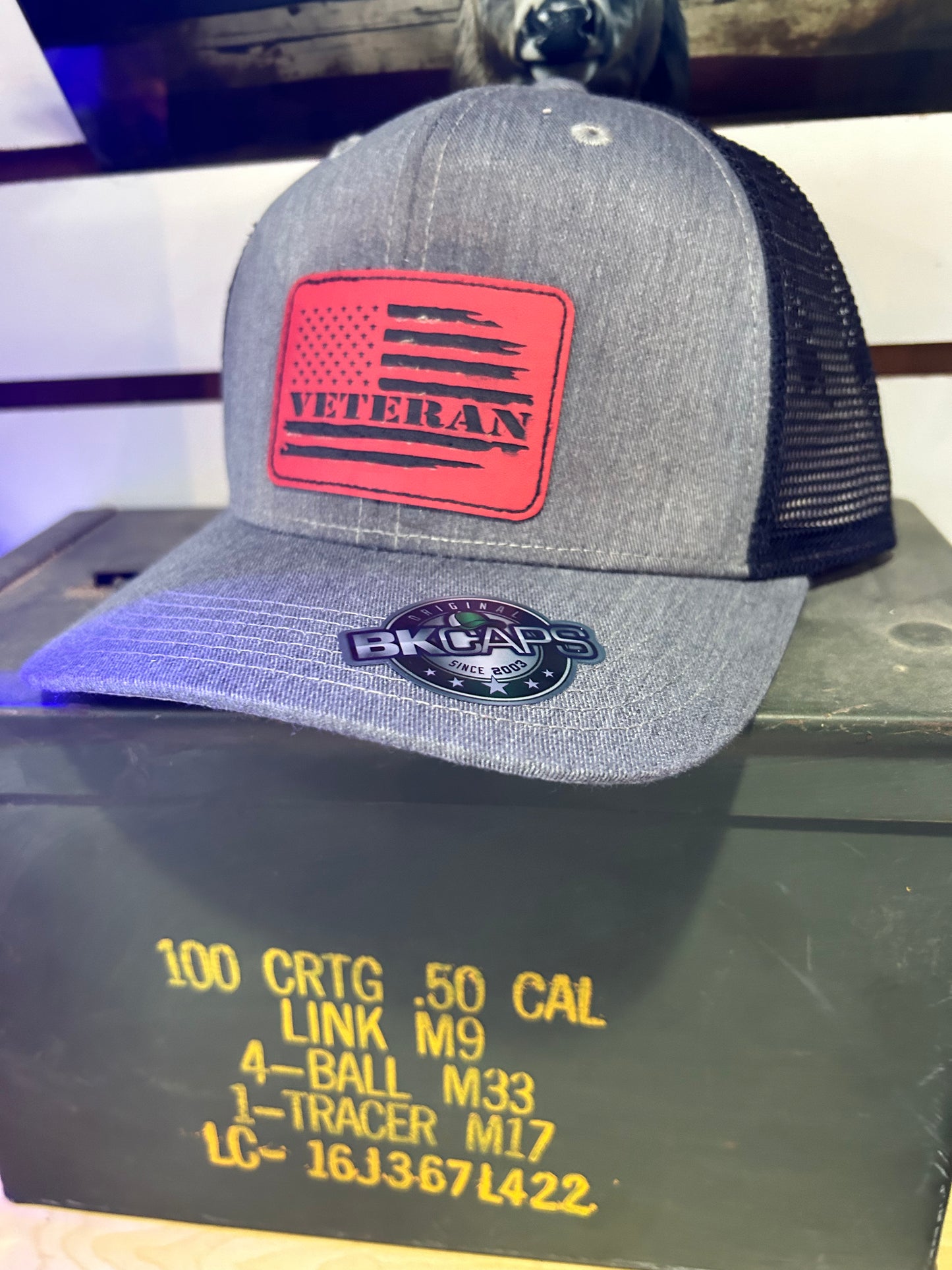 Leather patch hats