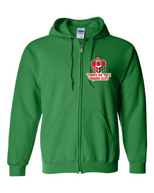 Thrice as Nice Miami Cubing Cubers POCKET PRINT ZIP FRONT HOODIE