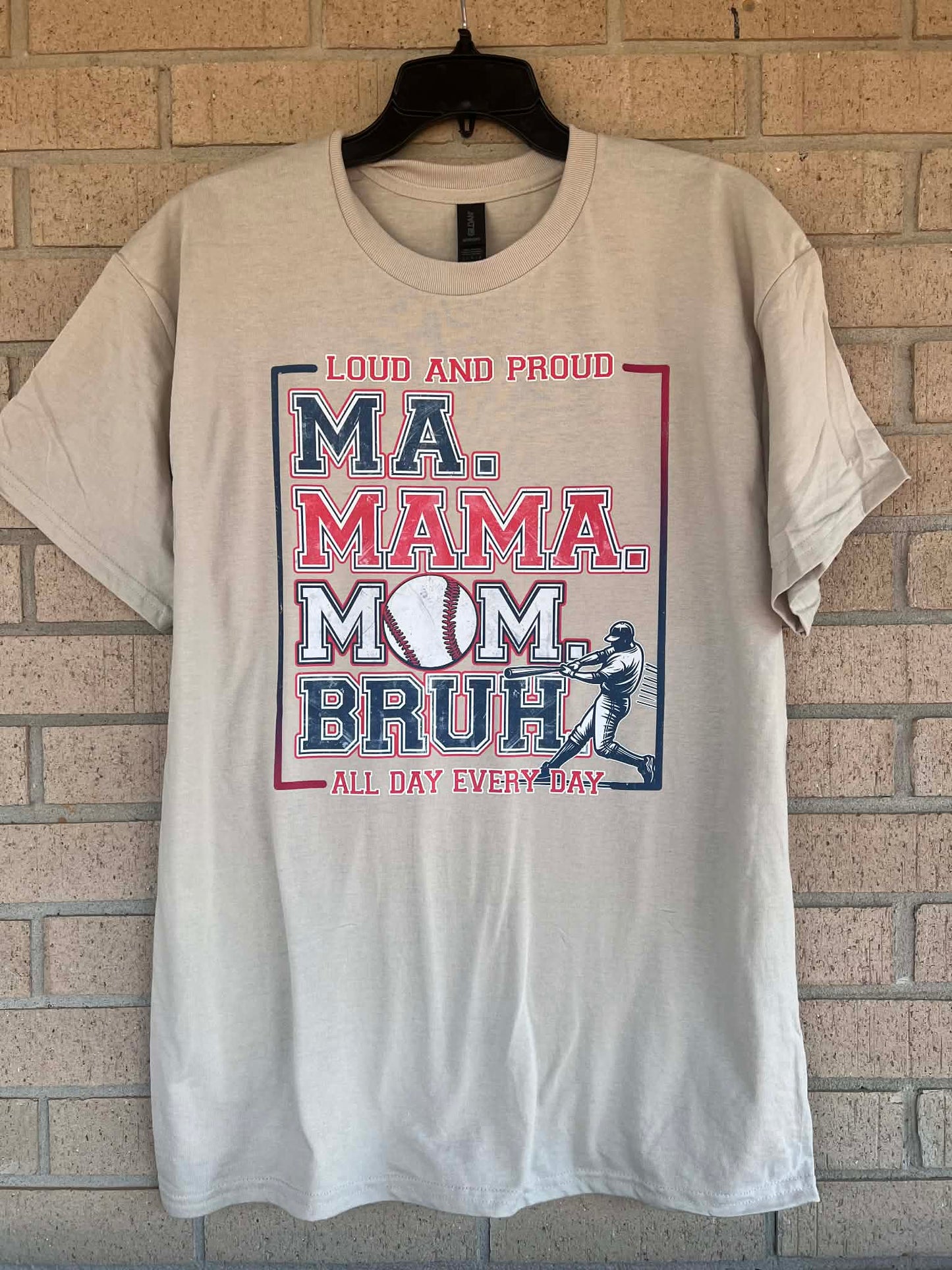 custom name and number Loud and proud baseball mama all day everyday tee