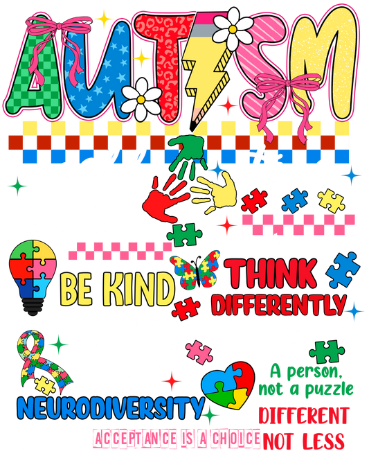 Autism tour 2 DTF or Sublimation Transfer ONLY