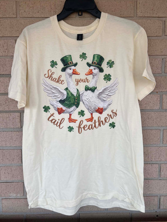 Shake your tail feathers St. Patrick day goose tee