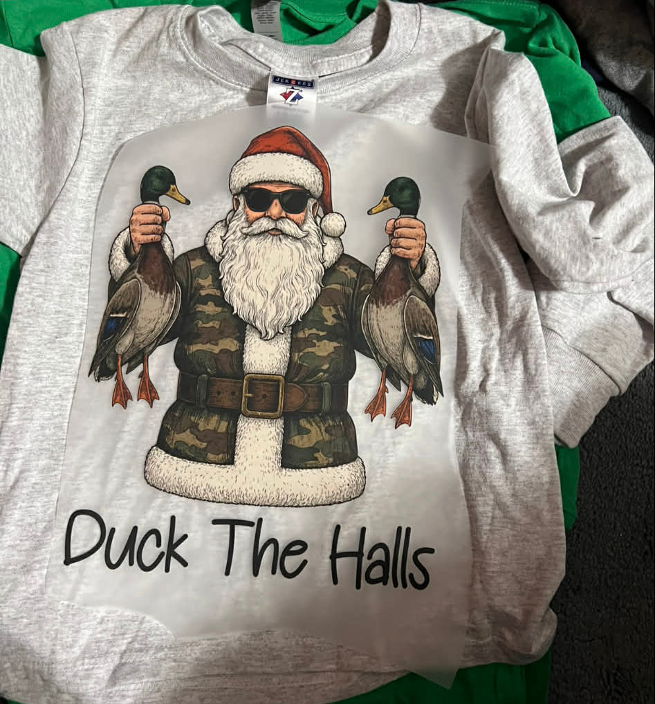 Duck the halls redneck Santa tee