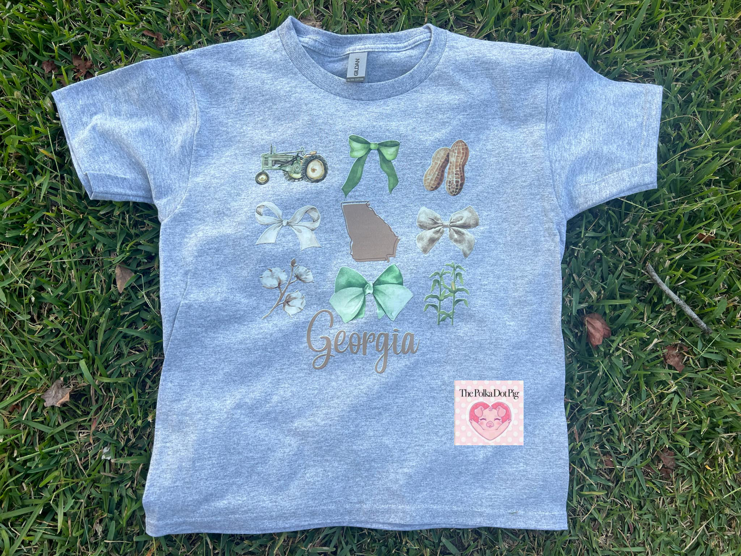 Georgia 9 image with bows tee