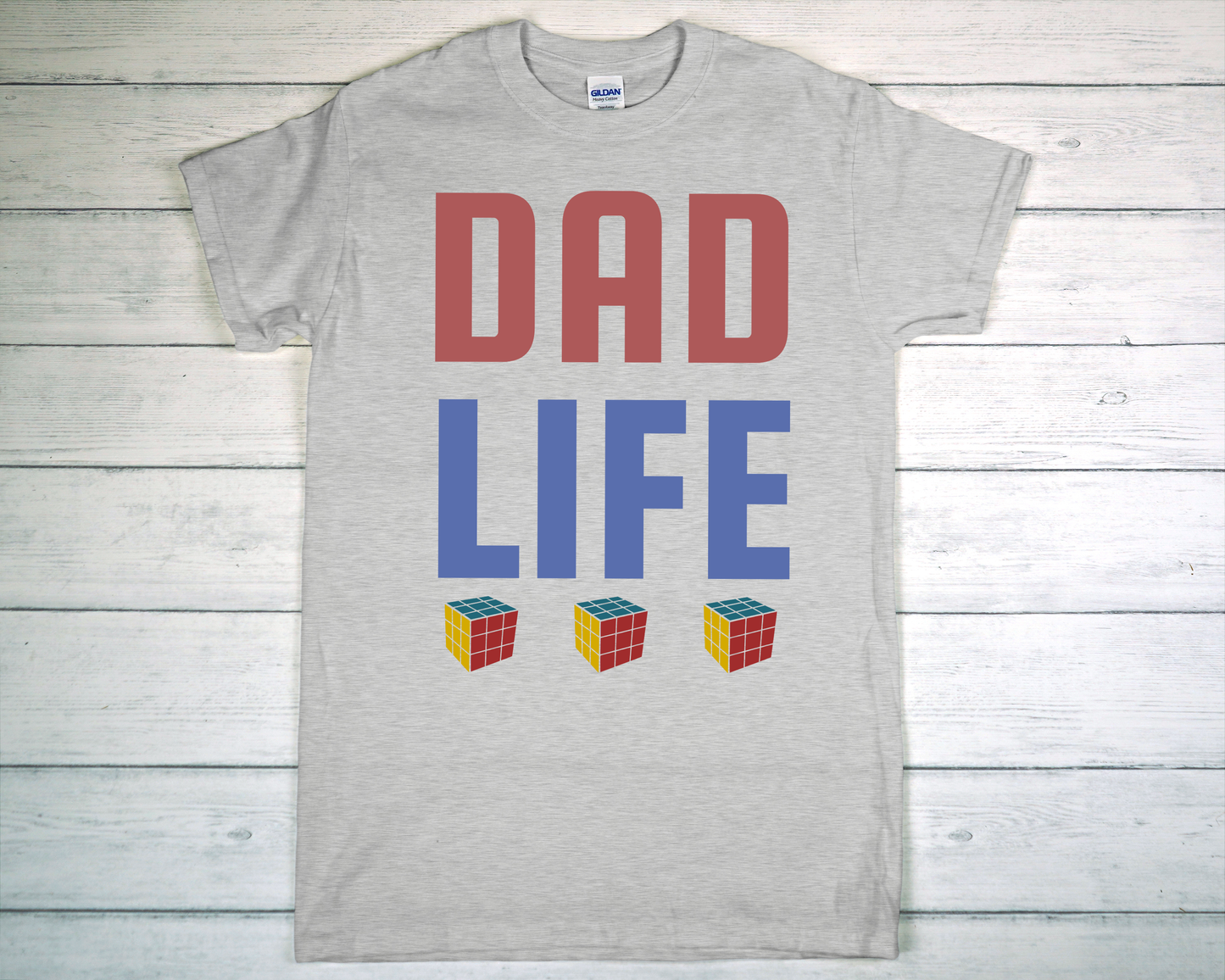 Distressed Dad Life with Cubes Tee