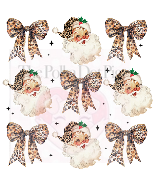 9 image santa and leopard bows print only