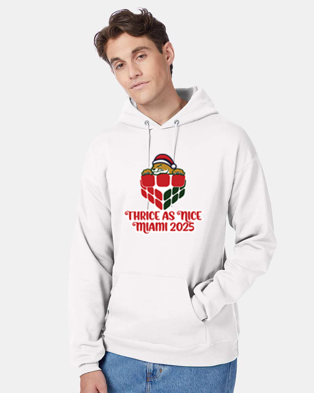 Thrice as Nice Miami Cubing Cubers full front design Hoodie